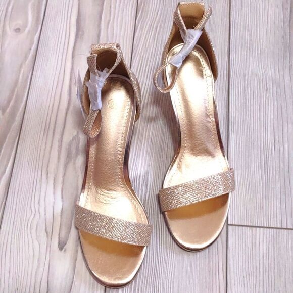 (29-2282)  🔥3/$20🔥  Mysoft Women's Glitter Wedges Open Toe Sandals Sz 6 - Picture 5 of 11